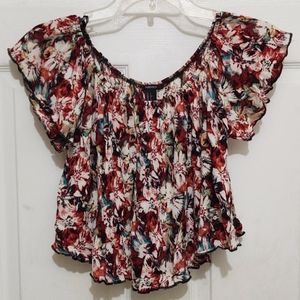 3/$15 Forever 21 Floral Scoop Neck Top Sz Small